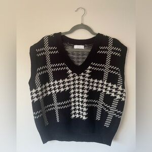 OAK + FORT Sweater Vest - black & white in Small